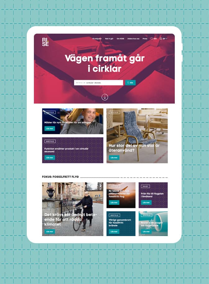 RISE – Research Institutes of Sweden Drupal Exempel