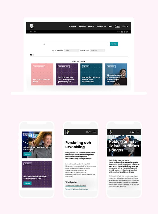 RISE – Research Institutes of Sweden Drupal Exempel