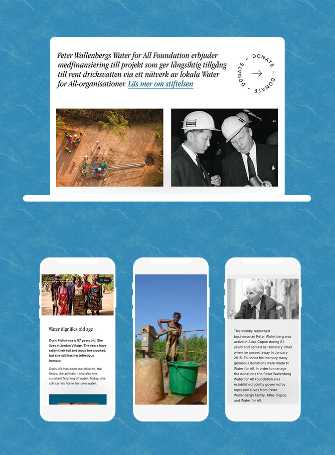 Peter Wallenberg Water for All Foundation Desktop and Smartphone