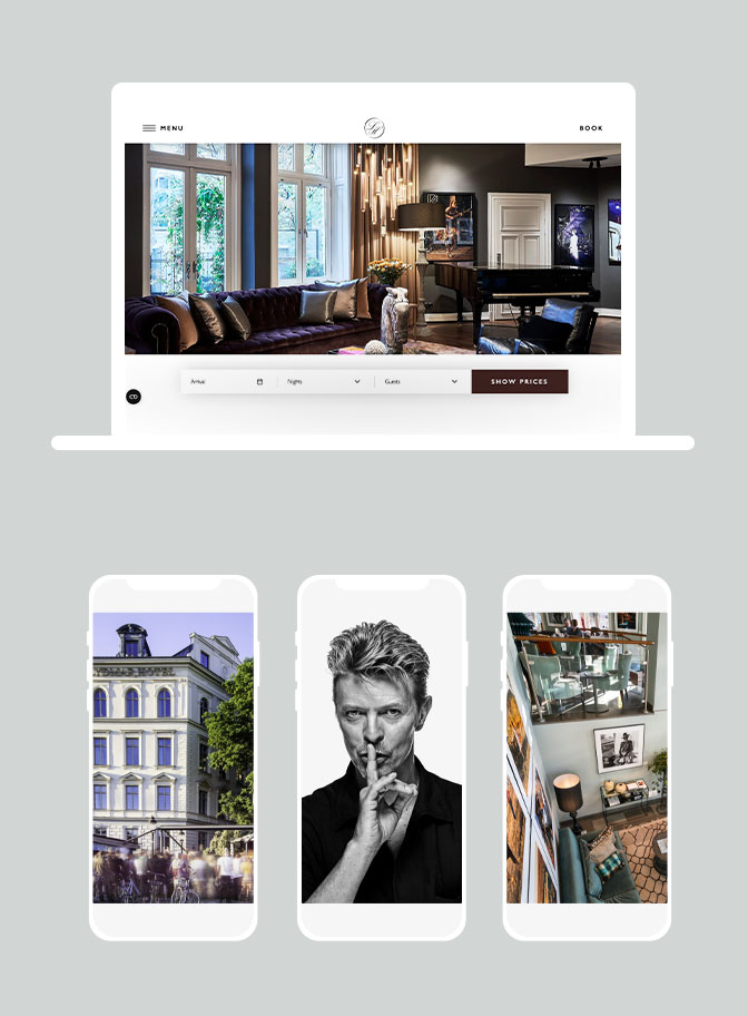 Lydmar Hotel website in laptop and smartphones